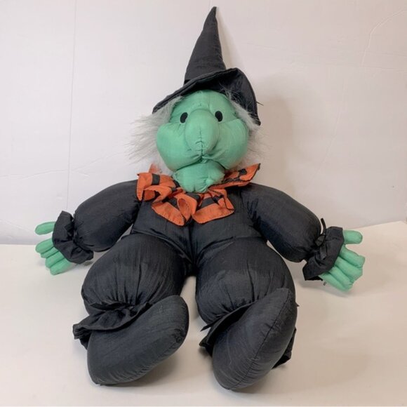 1990s Halloween Witch Plush Toy – 9” Parachute Nylon Retro Collectible - Picture 10 of 10